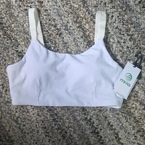 MPG Classic White Sports Bra Adjustable